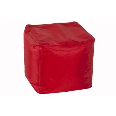 Pouf d'appoint carré déhoussable imperméable 'Popy' rouge