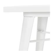 Table de salle à manger carré style industriel 'ALBANE' plateau et pieds en métal blanc - 76 x 76 cm