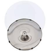 Petite table / table de réunion ronde 'LIGHTY' plateau verre transparent pied central chromé - Ø 90 cm