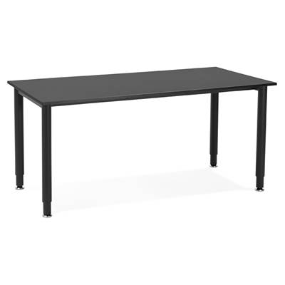Table / bureau droit design 'VANIA' en bois blanc pied central en métal blanc – 160 x 80 cm