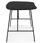 Petite table / bureau droit industriel 'SPLEEN' plateau bois noir 4 pieds métal noir – 142 x 74 cm