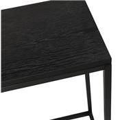 Table console style industriel rectangulaire 'HIGH FYRKANT" bois noir pieds métal noir - 120 x 35 cm