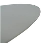 Table d'appoint guéridon design ovale 'DRINK' tablette et pied central en métal gris - 42 x 31 cm