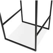 Table de bar haute style industriel carré 'BISTRO' bois noir 4 pieds métal noir idéal proffesionnels