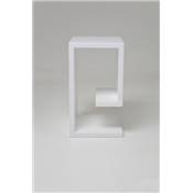 Table basse design d'appoint / chevet / étagère 'G' en bois blanc laqué