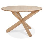 Table ronde 'FAST GLAS' plateau et pieds en chêne massif - Ø 120 cm