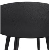 Table / table de réunion scandinave ronde 'SMALL SOLNÄ' plateau et 4 pieds en bois noir – Ø 90 cm