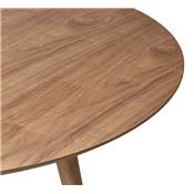Table à diner / de salle à manger scandinave ronde 'Üméa' plateau et 4 pieds bois noyer – Ø 120 cm