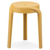 Tabouret bas design de style moderne empilable 'FIORI' en resine jaune