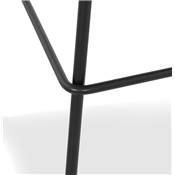 Tabouret de bar design intérieur/extérieur 'RAINY' perforé noir 4 pieds en métal noir dossier haut
