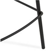Tabouret de snack mi-hauteur à accoudoirs 'CARINO MINI' tissu noir 4 pieds métal noir dossier haut