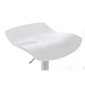 Tabouret de bar réglable design 'Aero' pivotant en plexiglass blanc pied central en métal chromé