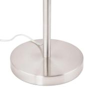 Lampe à poser design 'Okno' abat-jour cylindrique noir socle en métal brossé réglable