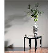 Grand vase soliflore baroque 'Amphore' blanc et noir