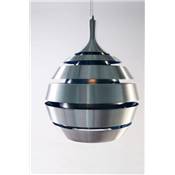 Suspension design 'Space Sphère' en aluminium brossé et gris réglable en hauteur