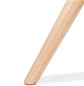 Fauteuil à oreilles capitonné design scandinave 'ELEGAN' en tissu bouclé blanc pieds en bois naturel