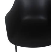 Chaise design à accoudoirs 'CONCEPT' noire àvec 4 pieds en métàl noir