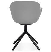 Chaise design à accoudoirs 'TUNED' grise avec 4 pieds en métal noir
