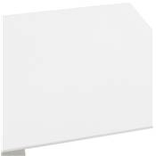 Table de bar haute design 'Tvillin' bois blanc double pied central en métal brossé – 150 x 70 cm