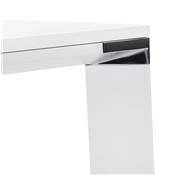 Grand bureau de direction droit 'AFER XL' bois blanc 4 pieds métal blanc et chromé – 200 x 100 cm