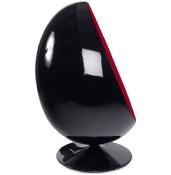 Fauteuil ‘Oeuf’ pivotant rouge et noir