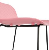 Tabouret de snack mi-hauteur 'Steelblack Mini' rose repose pieds tréteaux métal noir dossier bas