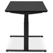 Bureau design assis-debout électrique 'SMALL TECH' noir en bois pieds en métal noir - 150 x 70 cm