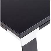 Grand bureau direction d'angle 'BUSINESS L - XL' en bois pieds métal noir et chromé – 200 x 100 cm