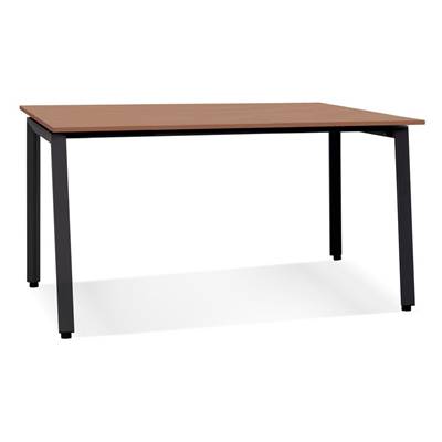 Bureau de direction design 'INCONTRO MINI' plateau en noyer avec pieds en métal noir - 160 x 80 cm