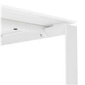 Petit bureau droit design 'GLASS MEET MINI' en verre blanc pieds en métal blanc - 120 x 60 cm