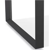 Bureau droit design 'GLASS MEET' plateau en verre noir avec pieds en métal noir - 160 x 80 cm