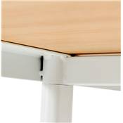 Bureau droit / table de travail design 'DISEGNO' en bois naturel pieds métal blanc - 160 x 80 cm