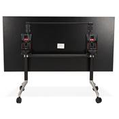 Bureau droit / table de travail pliante design 'ARCHI' noir en bois pieds métal noir - 160 x 80 cm