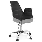 Chaise de bureau à roulettes design à accoudoirs 'KUTE' noire pieds en métal chromé