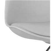 Chaise de bureau à roulettes design 'TULIP' grise pieds en métal chromé