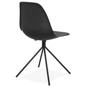 Chaise design style industriel 'PERRY' noire avec 4 pieds en métal noir