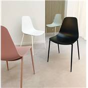 Chaise design intérieur / extérieur 'EASY' assise en resine verte 4 pieds en métal rvert