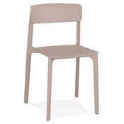 Chaise design intérieur / extérieur moderne 'COCKTAIL' avec assise et pieds en résine beige