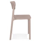 Chaise design intérieur / extérieur moderne 'COCKTAIL' avec assise et pieds en résine beige