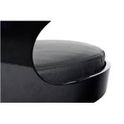 Chaise design 'Bright' laquée noire avec pied en métal chromé