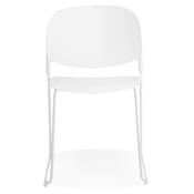 Chaise design de style moderne 'BALI' blanche avec 4 pieds en métal blanc