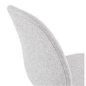 Chaise design de style moderne 'KOOL' en tissu gris clair avec 4 pieds en métal noir