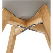Chaise de cuisine / salle à manger scandinave 'Halmstad' grise avec 4 pieds en bois naturel