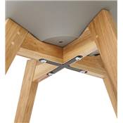 Chaise scandinave design 'Halmstad' grise avec 4 pieds en bois naturel