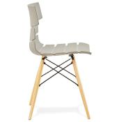 Chaise scandinave design 'Sjöbo' grise avec 4 pieds en bois naturel et métal noir