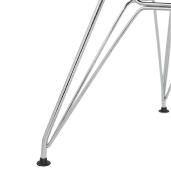 Chaise design 'Sländak Silver' blanche avec 4 pieds en métal chromé