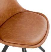 Chaise scandinave design 'Sueden Black Edition' marron avec 4 pieds en bois noir
