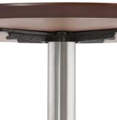 Table basse design ronde 'ELEA MINI' plateau en noyer et pied en acier brossé - Ø 90 cm