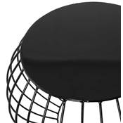 Table d'appoint ronde design 'Bold' artisanale noire en métal - 60 x 47 cm