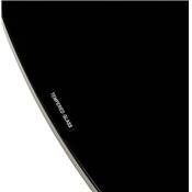 Table design ronde 'Isflak' plateau verre noir pied central métal noir – Ø 100 cm